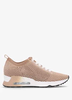 Laika Knitted Lurex Sand Gold Trainers
