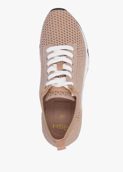 Laika Knitted Lurex Sand Gold Trainers