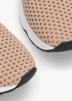 Laika Knitted Lurex Sand Gold Trainers