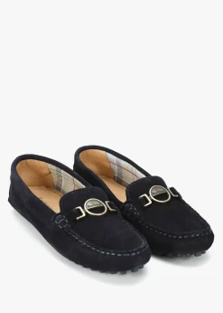 Laire Navy Suede Driving Loafers