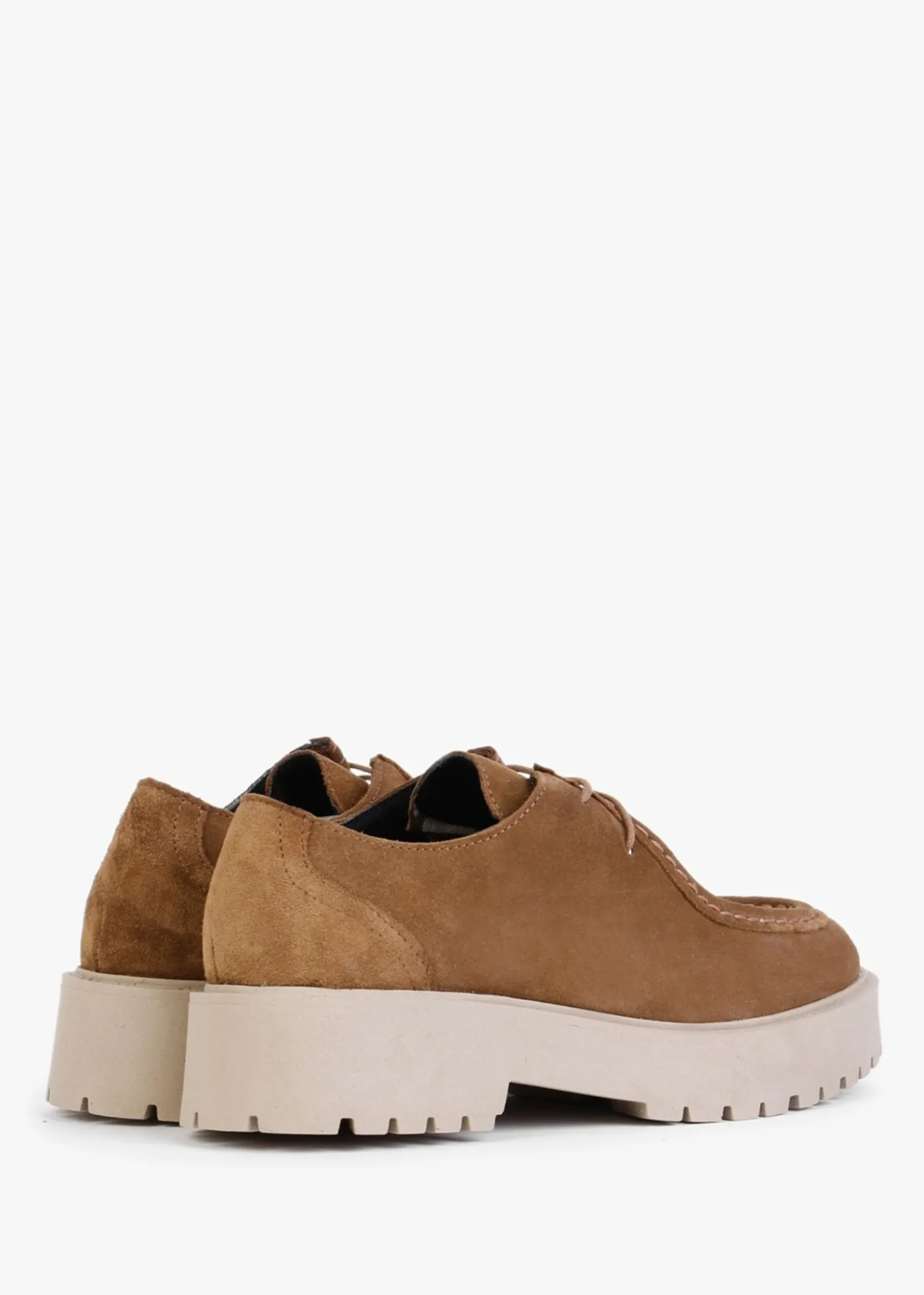 Lally Tan Suede Lace Up Wallabee Shoes