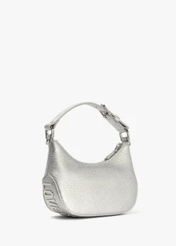 Laminated Metallic Argento Baguette Bag