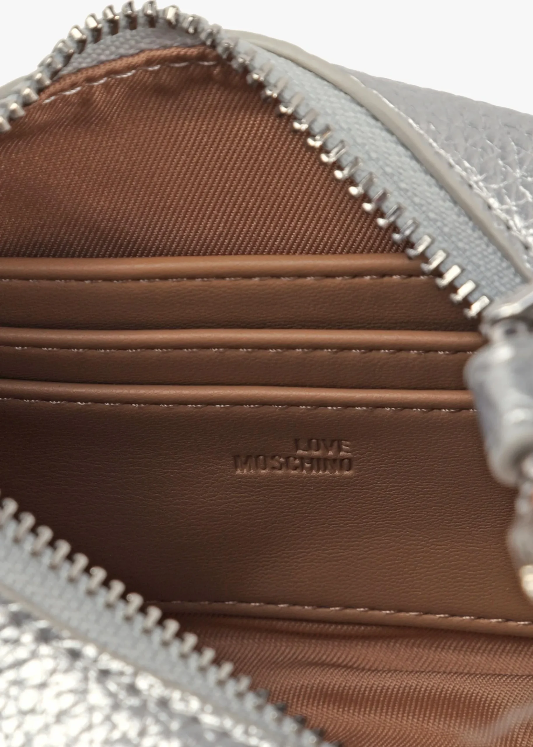 Laminated Metallic Argento Baguette Bag