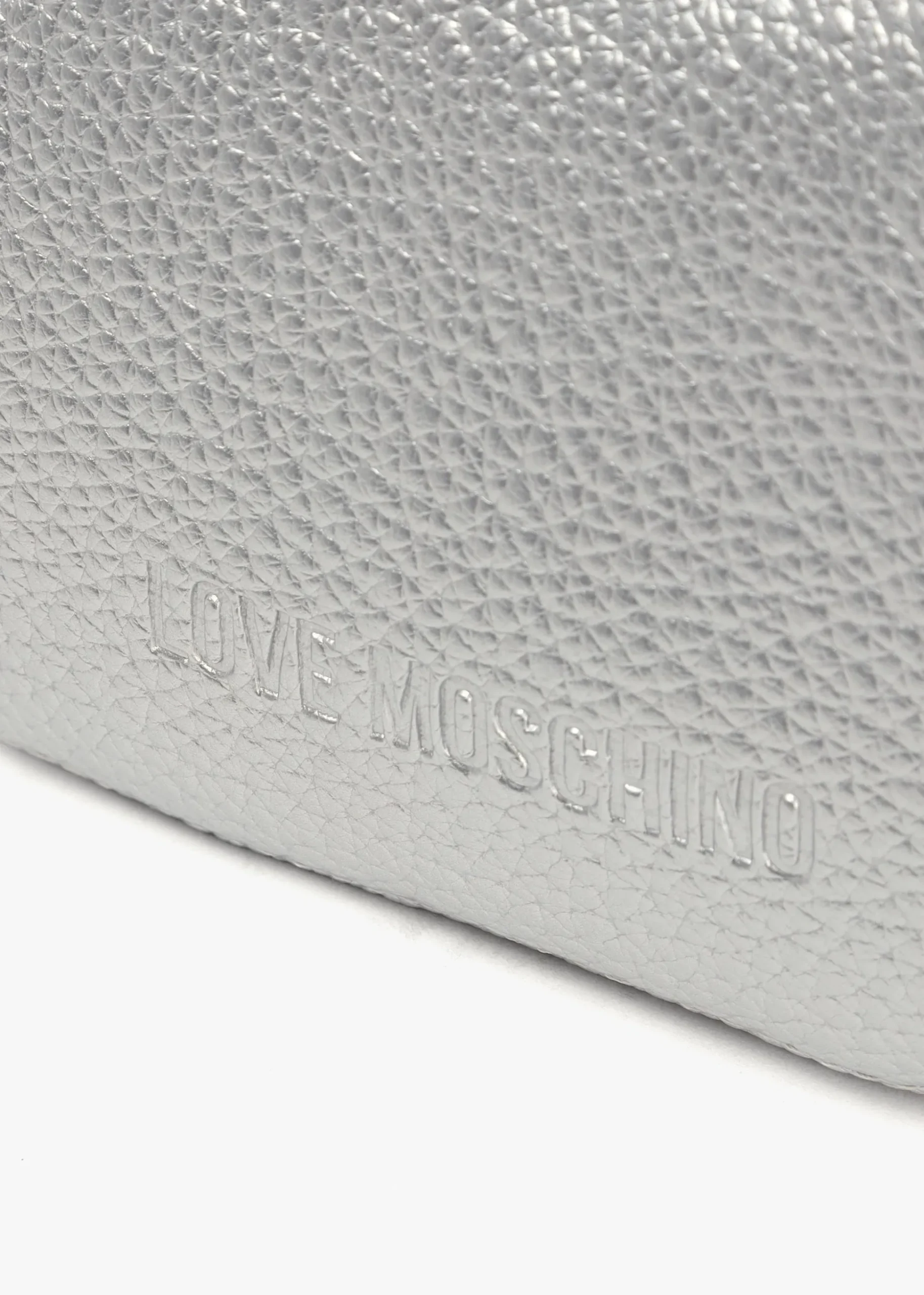 Laminated Metallic Argento Baguette Bag