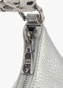 Laminated Metallic Argento Baguette Bag