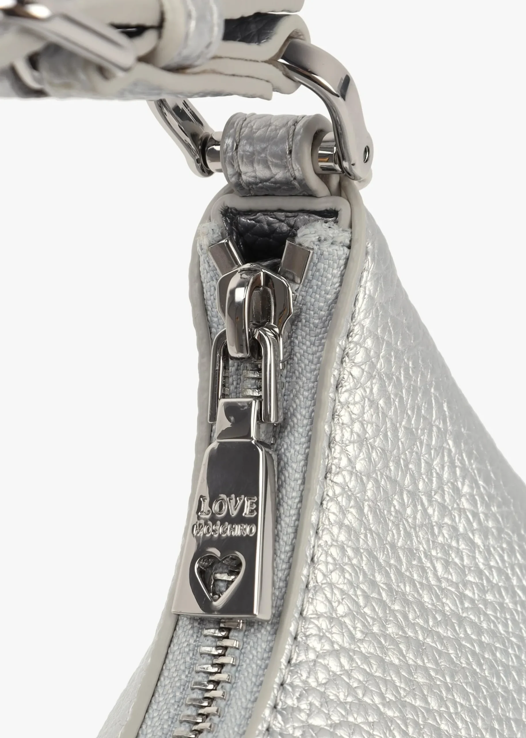 Laminated Metallic Argento Baguette Bag