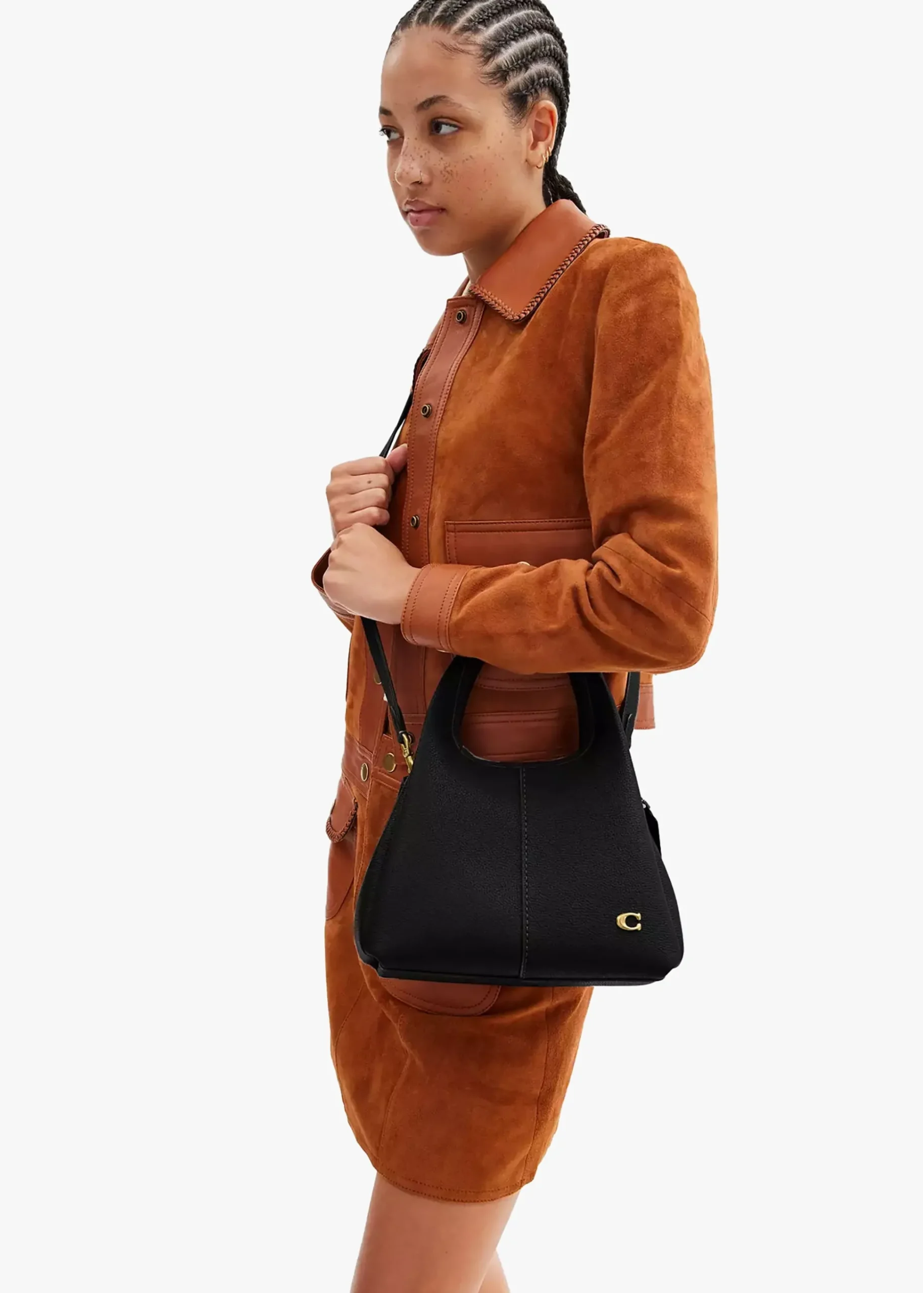 Lana 23 Black Leather Shoulder Bag