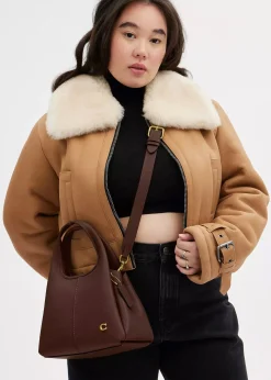 Lana 23 Brass Maple Leather Shoulder Bag