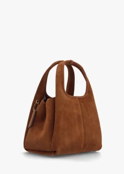 Lana 23 Warm Brown Suede Shoulder Bag