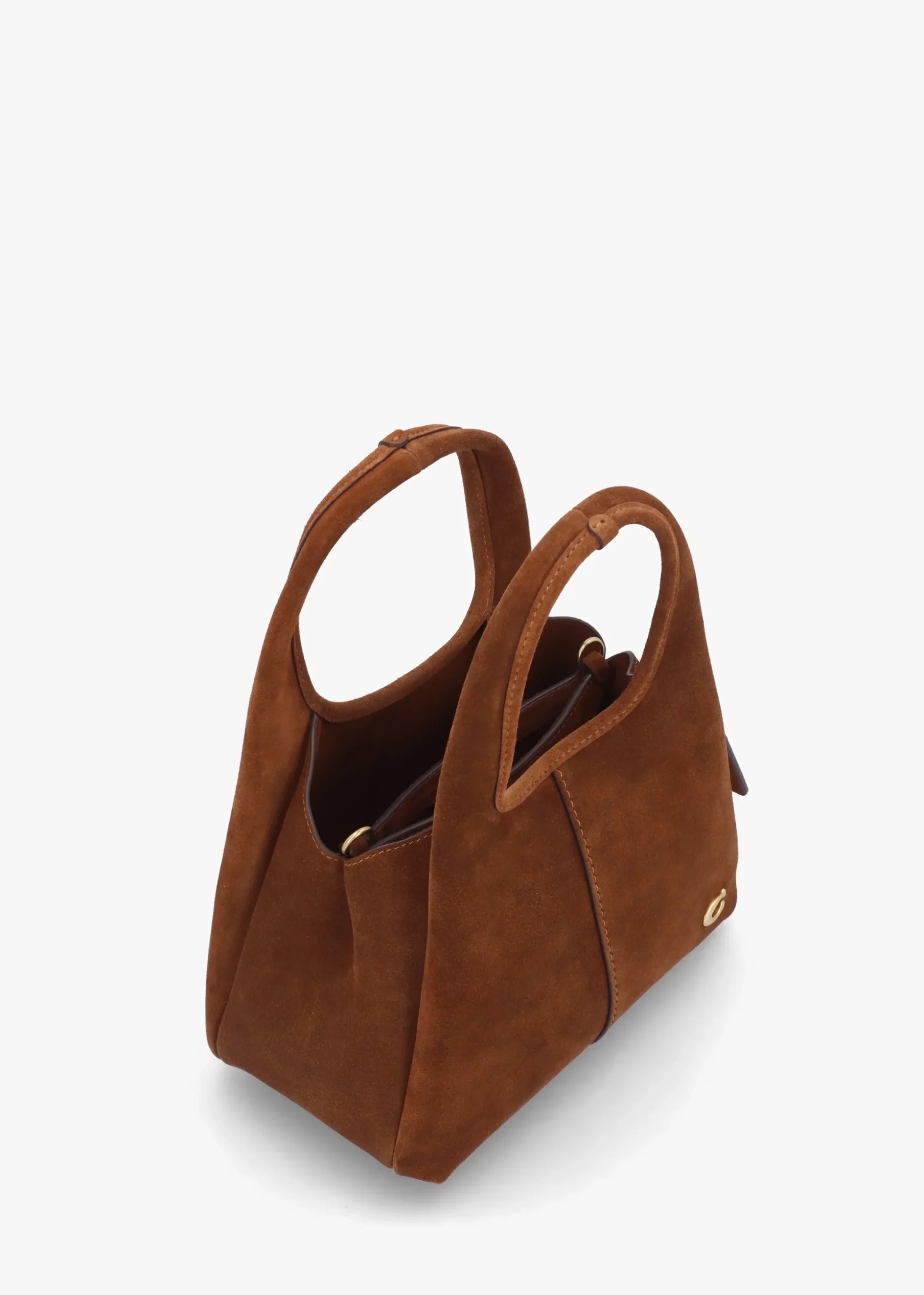Lana 23 Warm Brown Suede Shoulder Bag