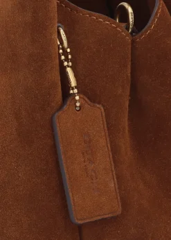 Lana 23 Warm Brown Suede Shoulder Bag