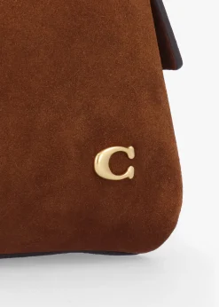 Lana 23 Warm Brown Suede Shoulder Bag