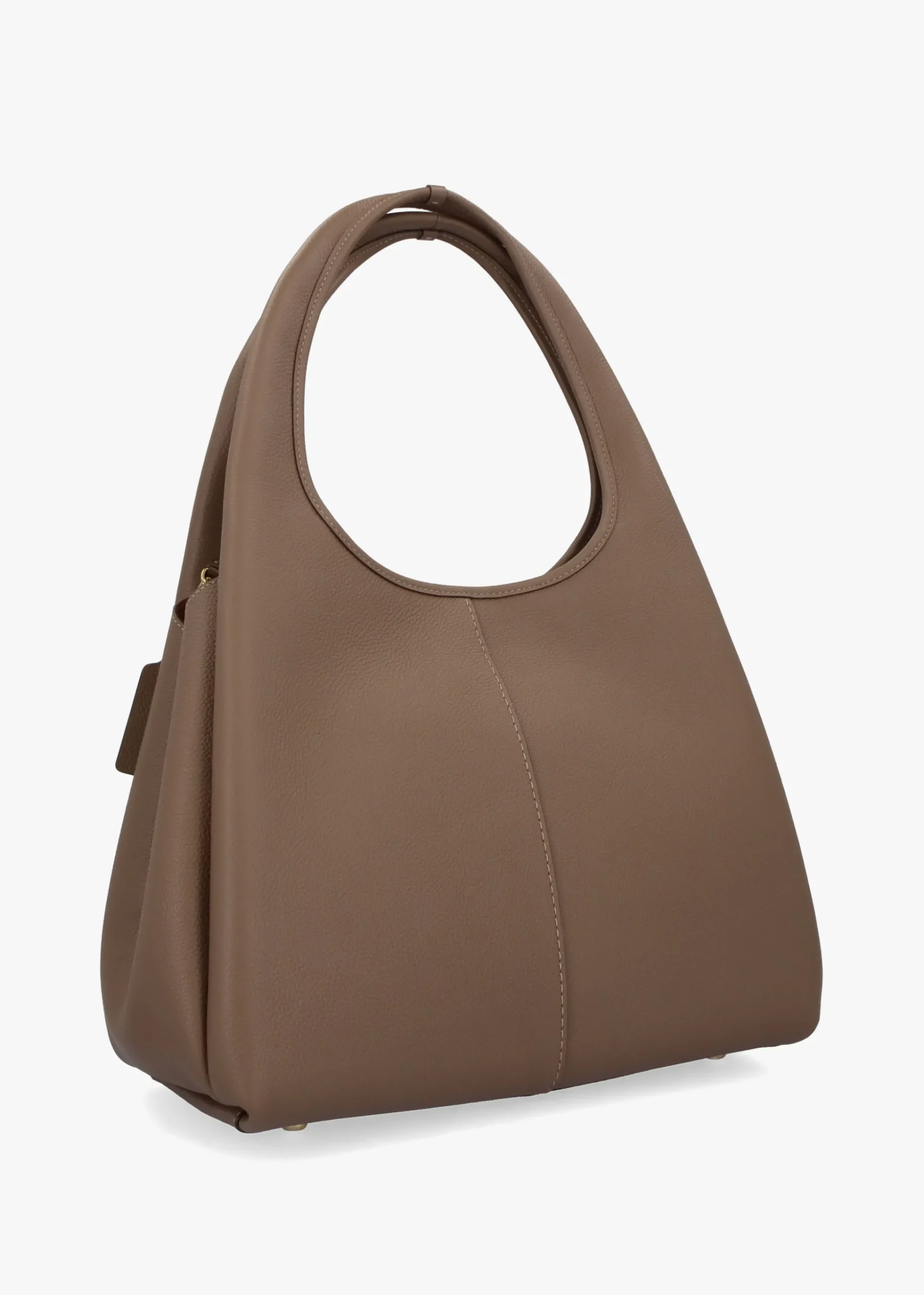 Lana Large Dark Stone Leather Shoulder Bag