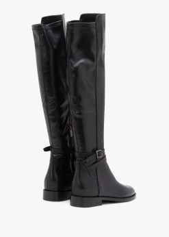 Laren Black Leather Knee Boots