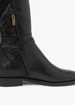 Laren Black Leather Knee Boots