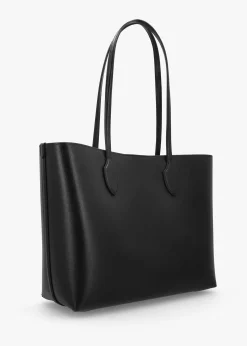 Large Bleecker Black Leather Tote Bag