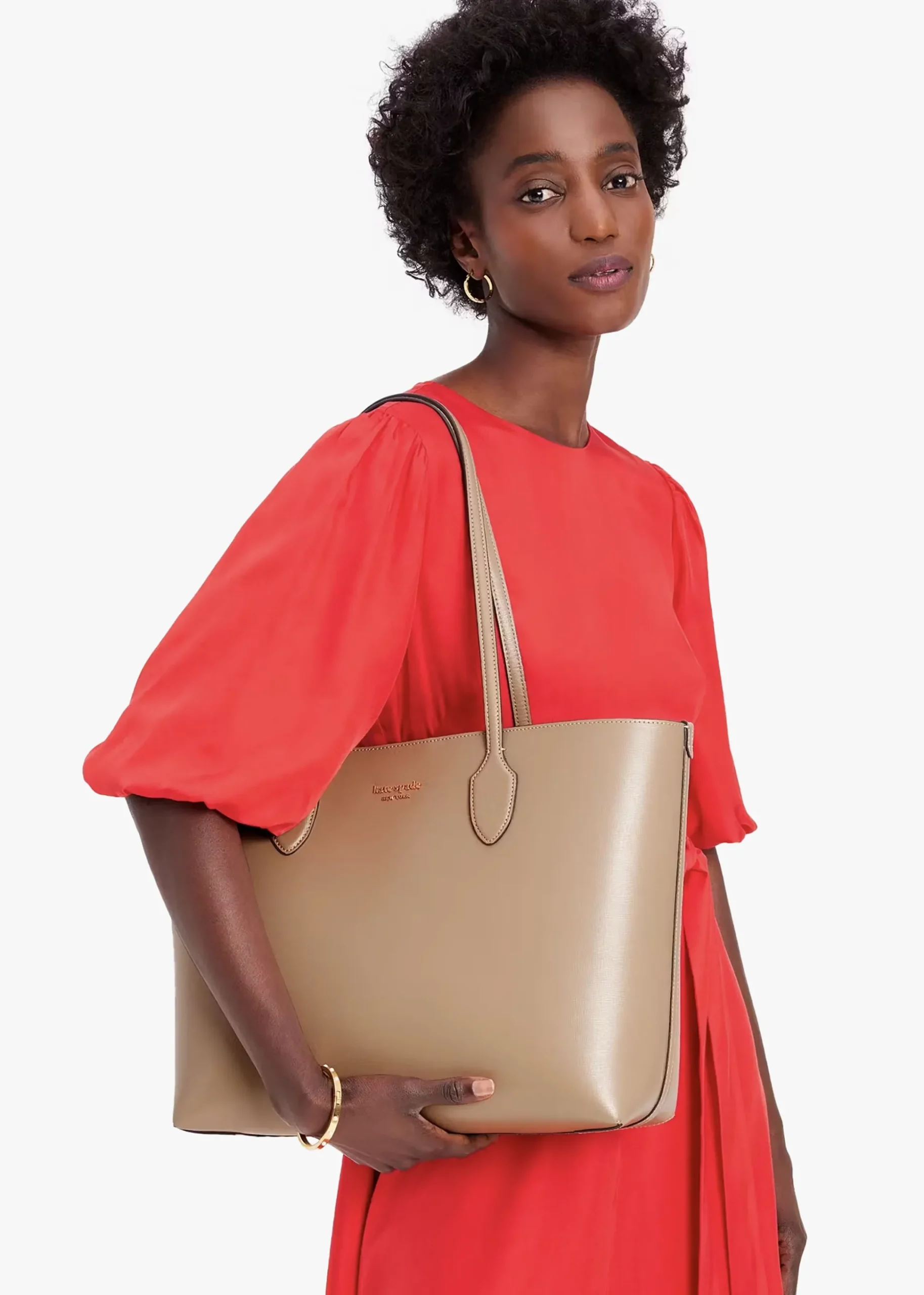 Large Bleecker Timeless Taupe Leather Tote Bag