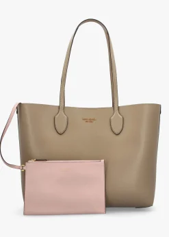 Large Bleecker Timeless Taupe Leather Tote Bag