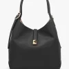 Large Deco Black Leather Shoulder Bag