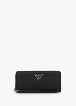Large Laurel Black Zip Around Wallet