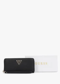 Large Laurel Black Zip Around Wallet