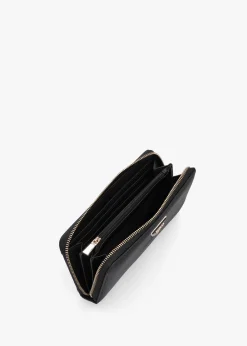Large Laurel Black Zip Around Wallet