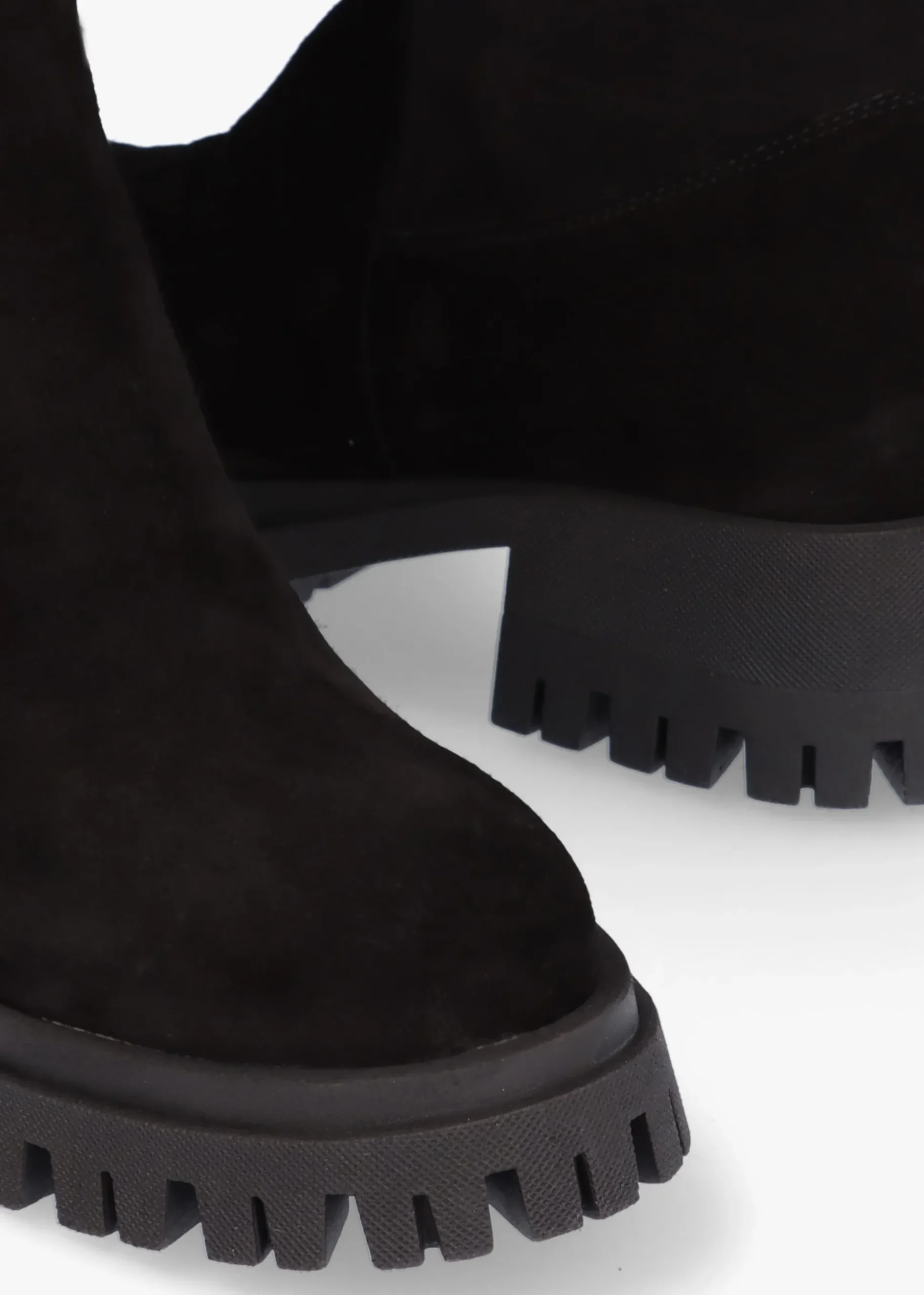 Larisa Black Suede Stretch Over The Knee Boots