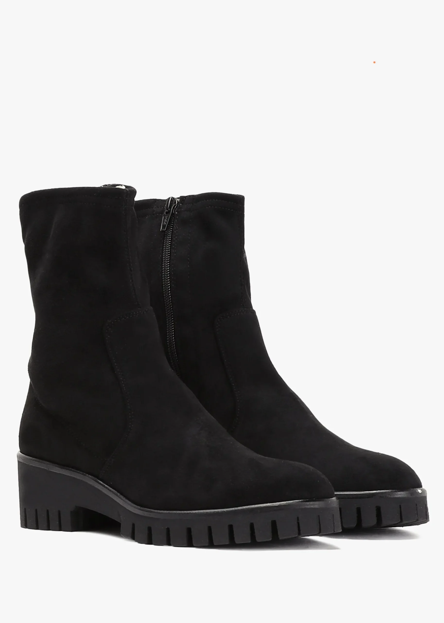 Larity Black Suedette Ankle Boots