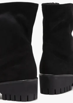 Larity Black Suedette Ankle Boots