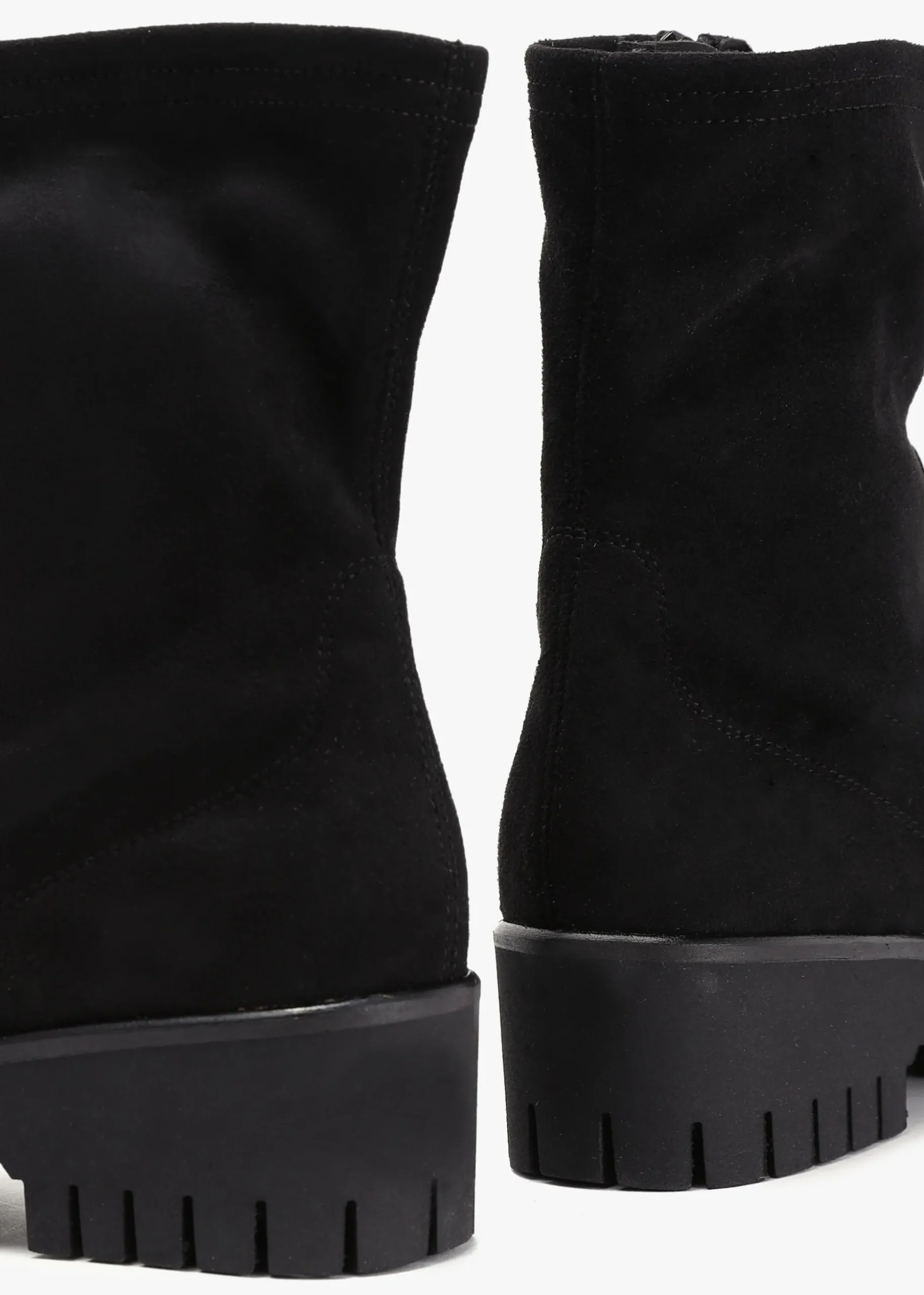 Larity Black Suedette Ankle Boots