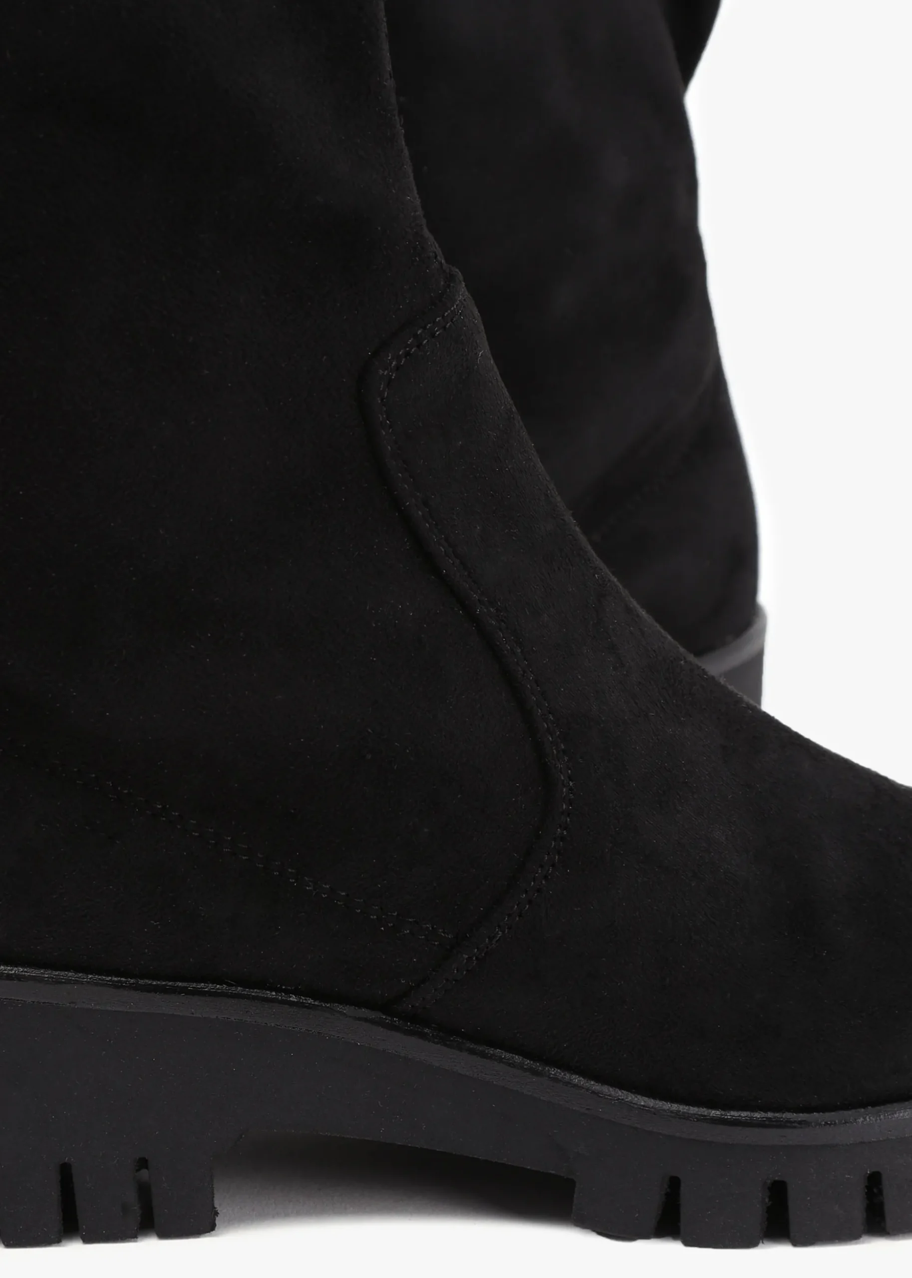 Larity Black Suedette Ankle Boots