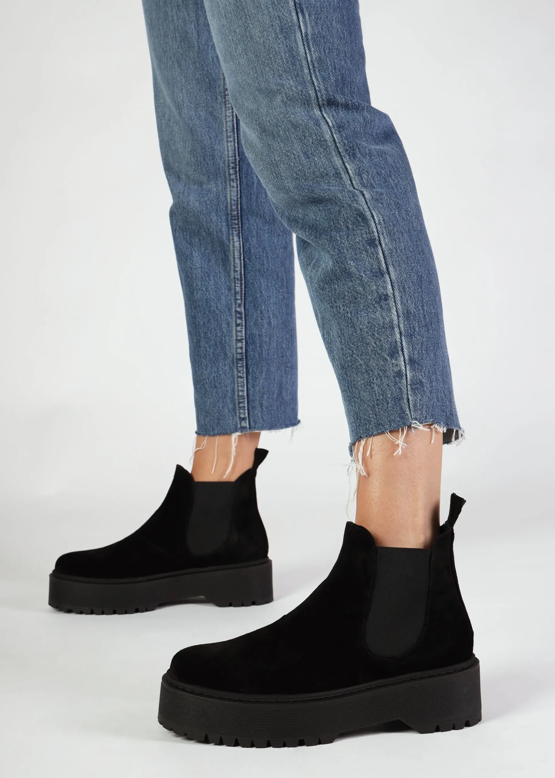 Lassi Black Suede Chunky Chelsea Boots