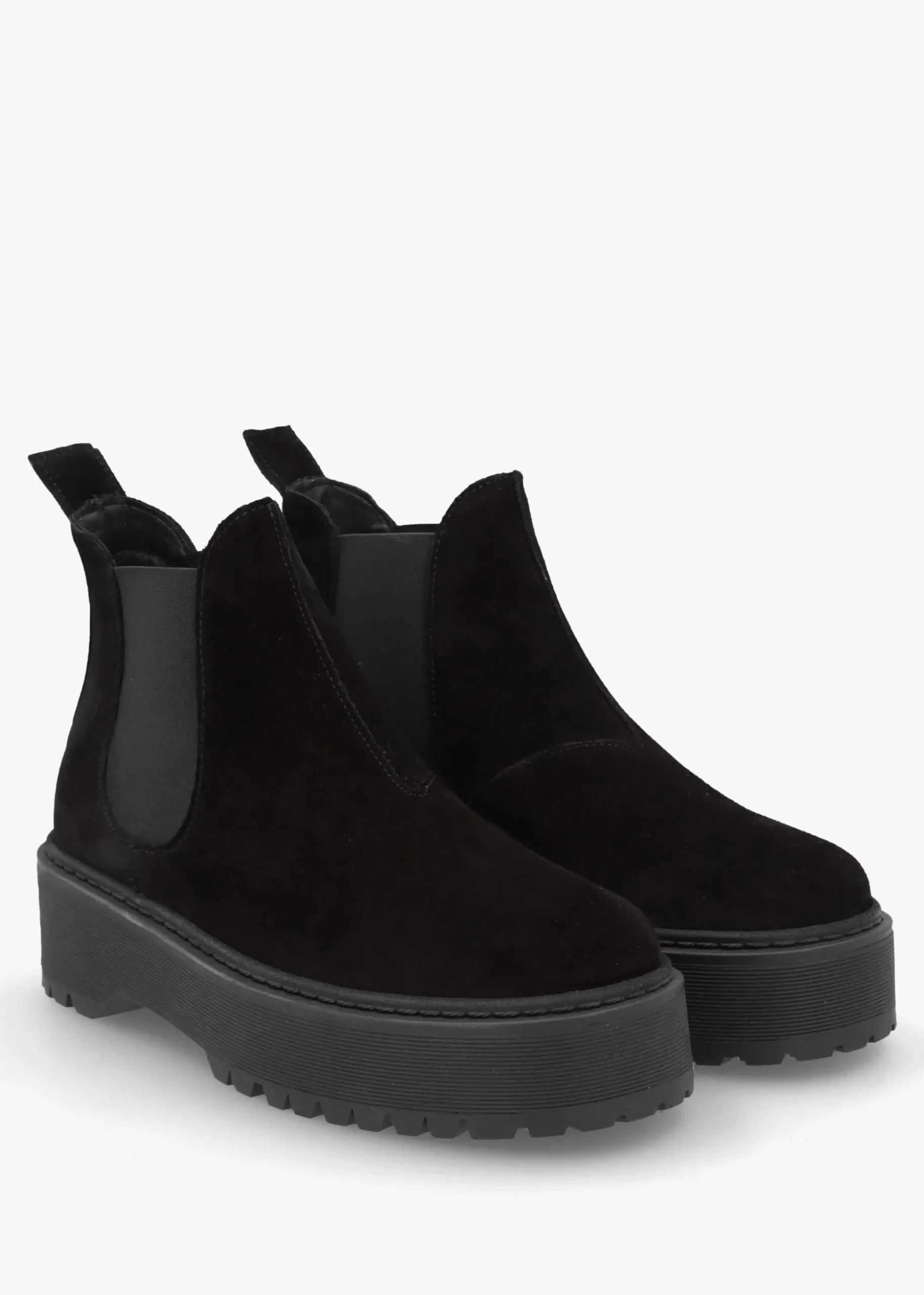 Lassi Black Suede Chunky Chelsea Boots