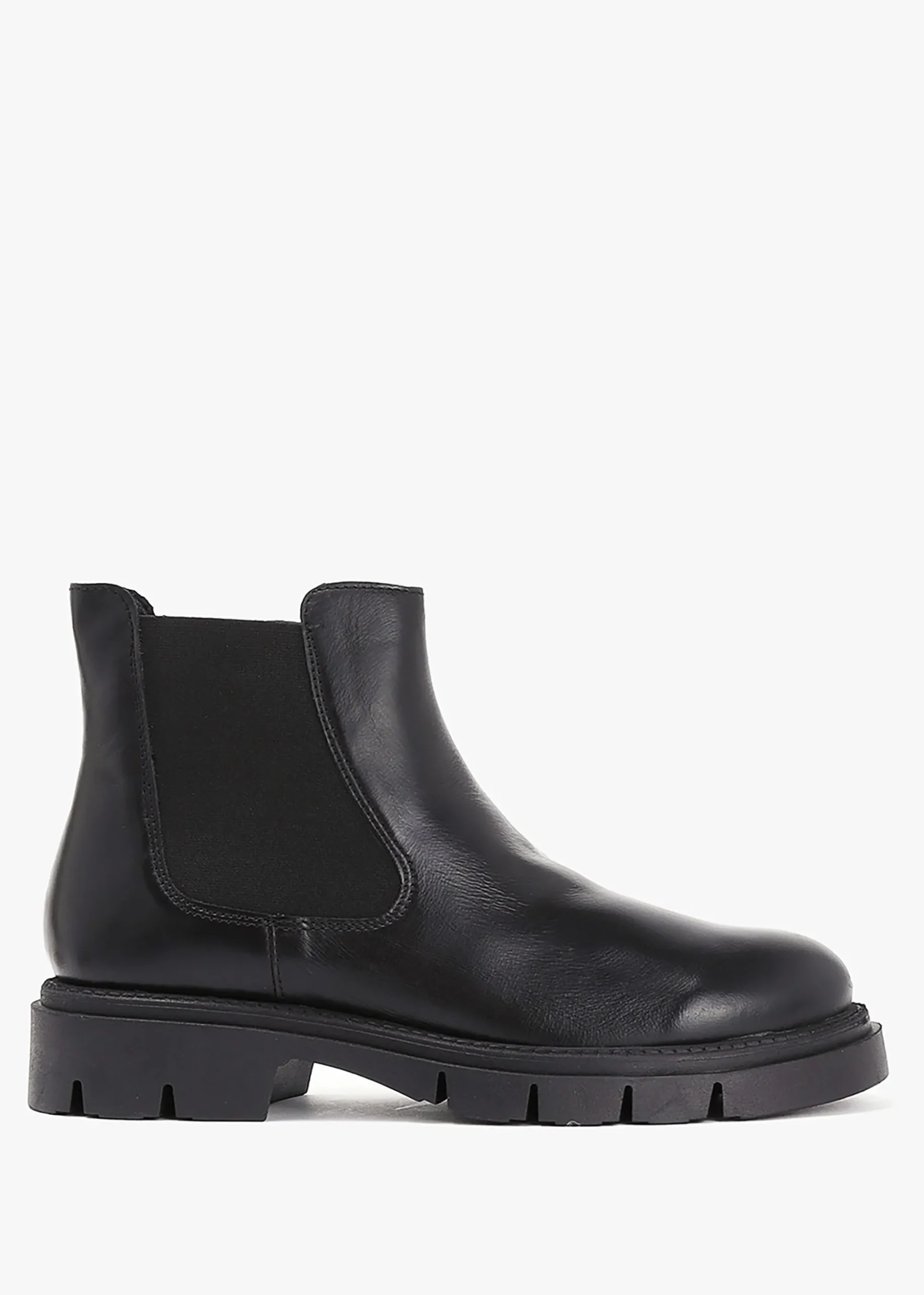 Leah Black Leather Chelsea Boots