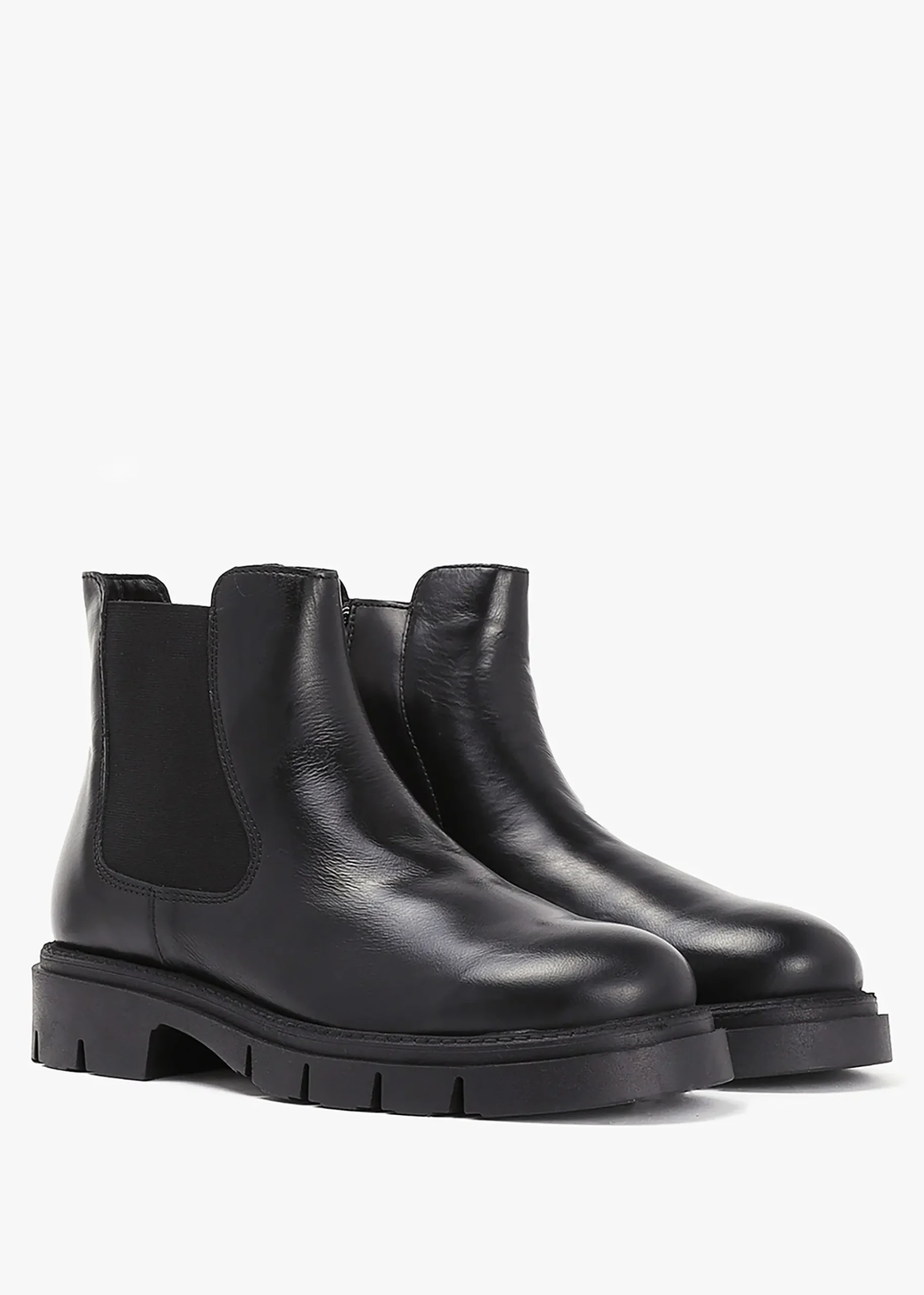 Leah Black Leather Chelsea Boots