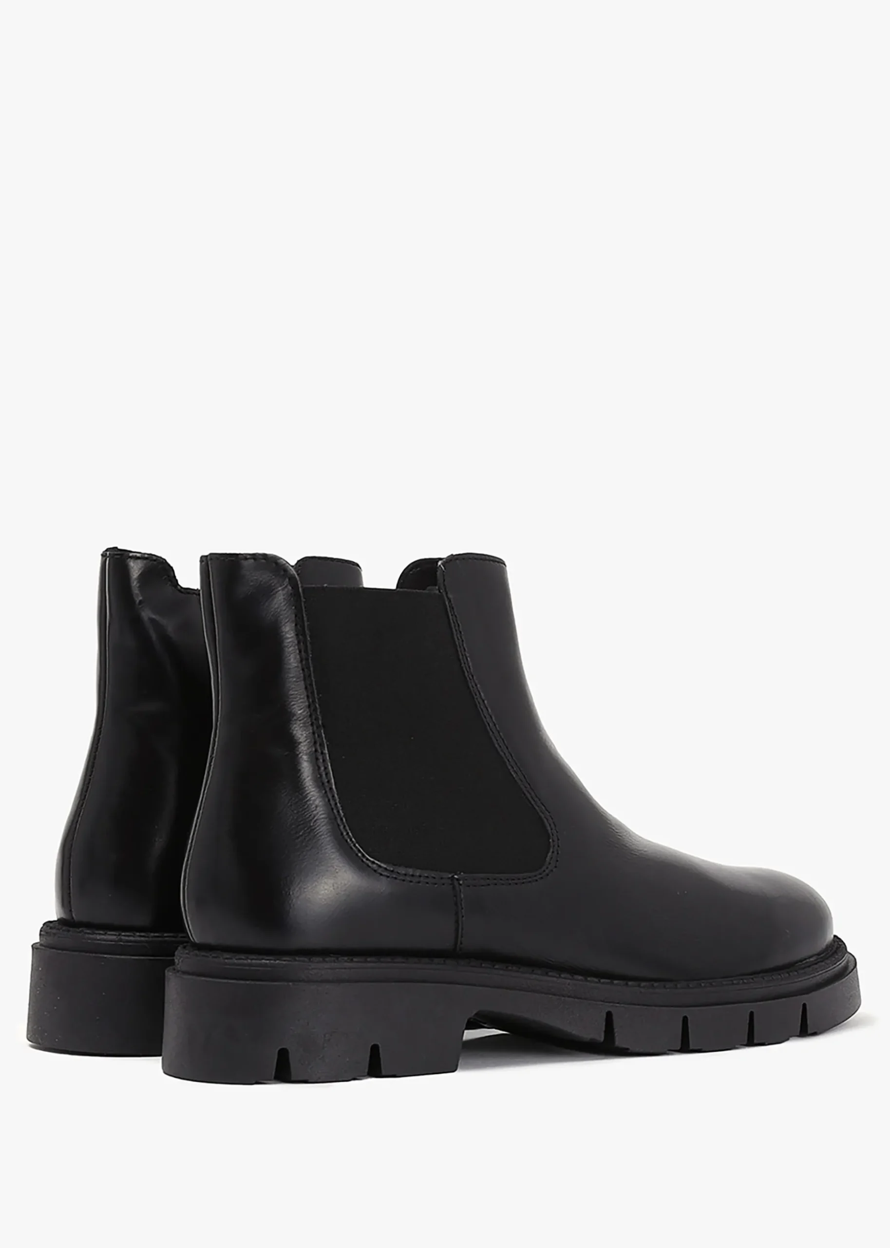 Leah Black Leather Chelsea Boots
