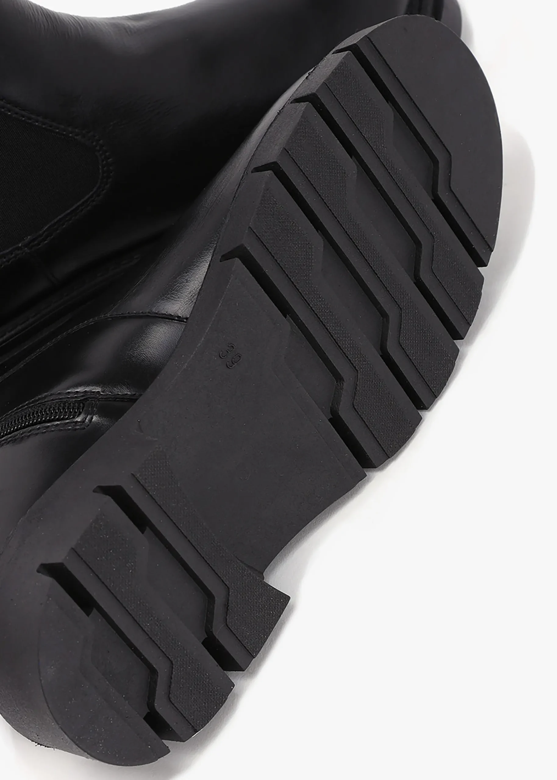 Leah Black Leather Chelsea Boots