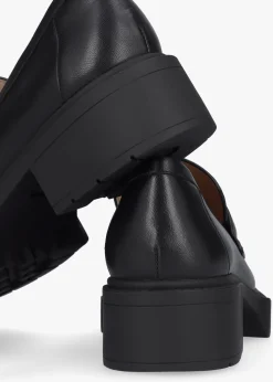 Leah Black Leather Chunky Loafers