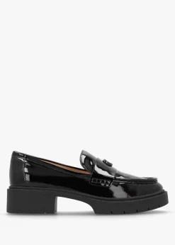 Leah Black Patent Leather Chunky Loafers