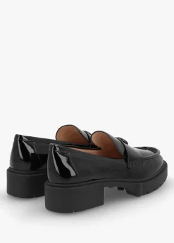 Leah Black Patent Leather Chunky Loafers