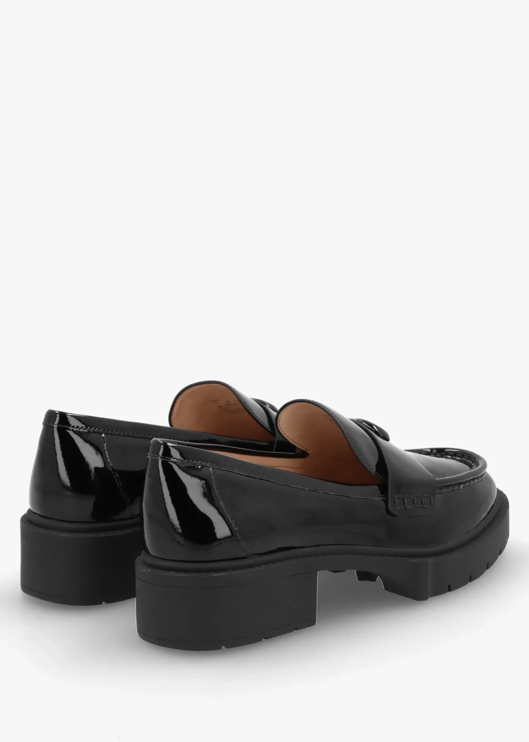 Leah Black Patent Leather Chunky Loafers