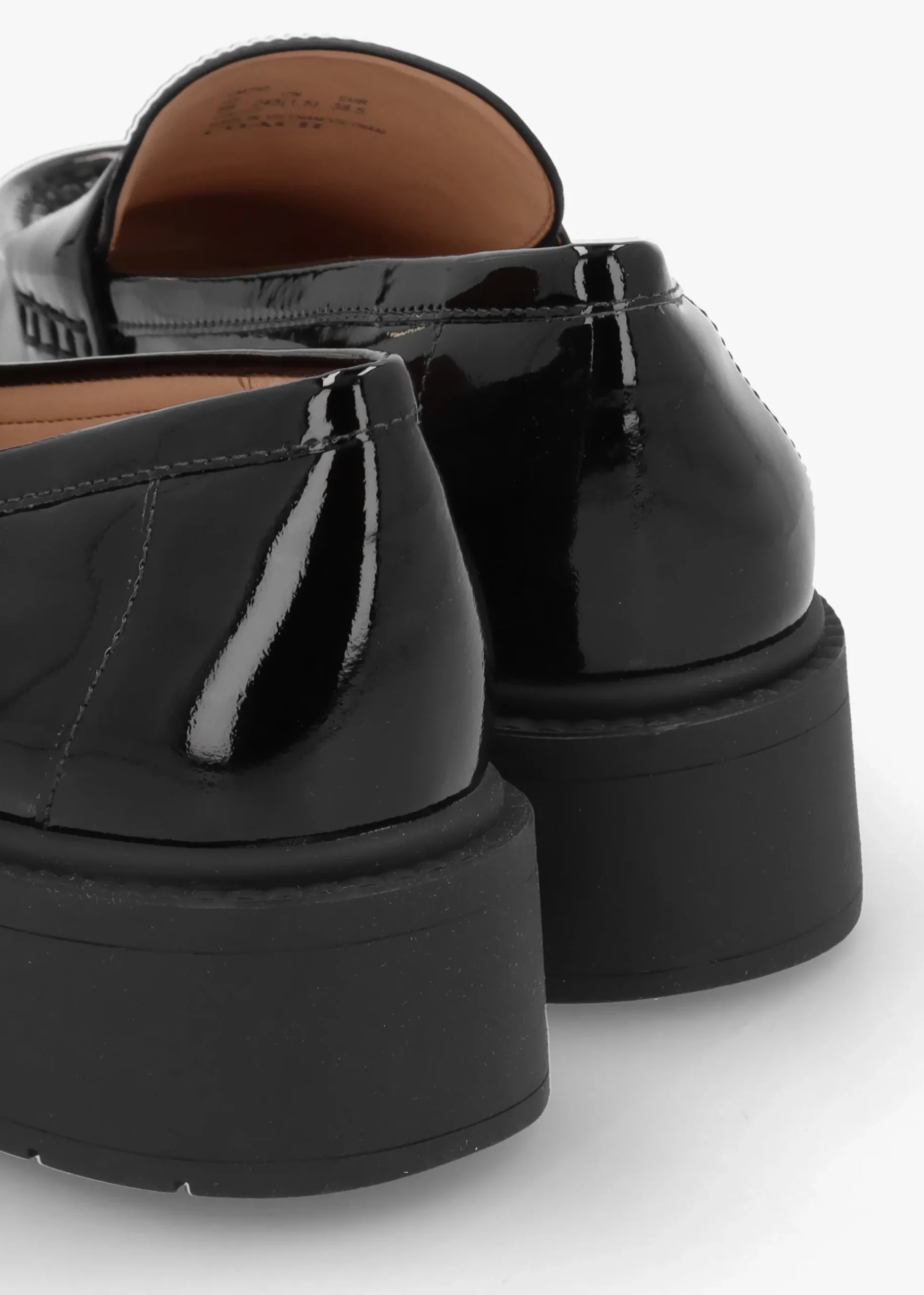 Leah Black Patent Leather Chunky Loafers