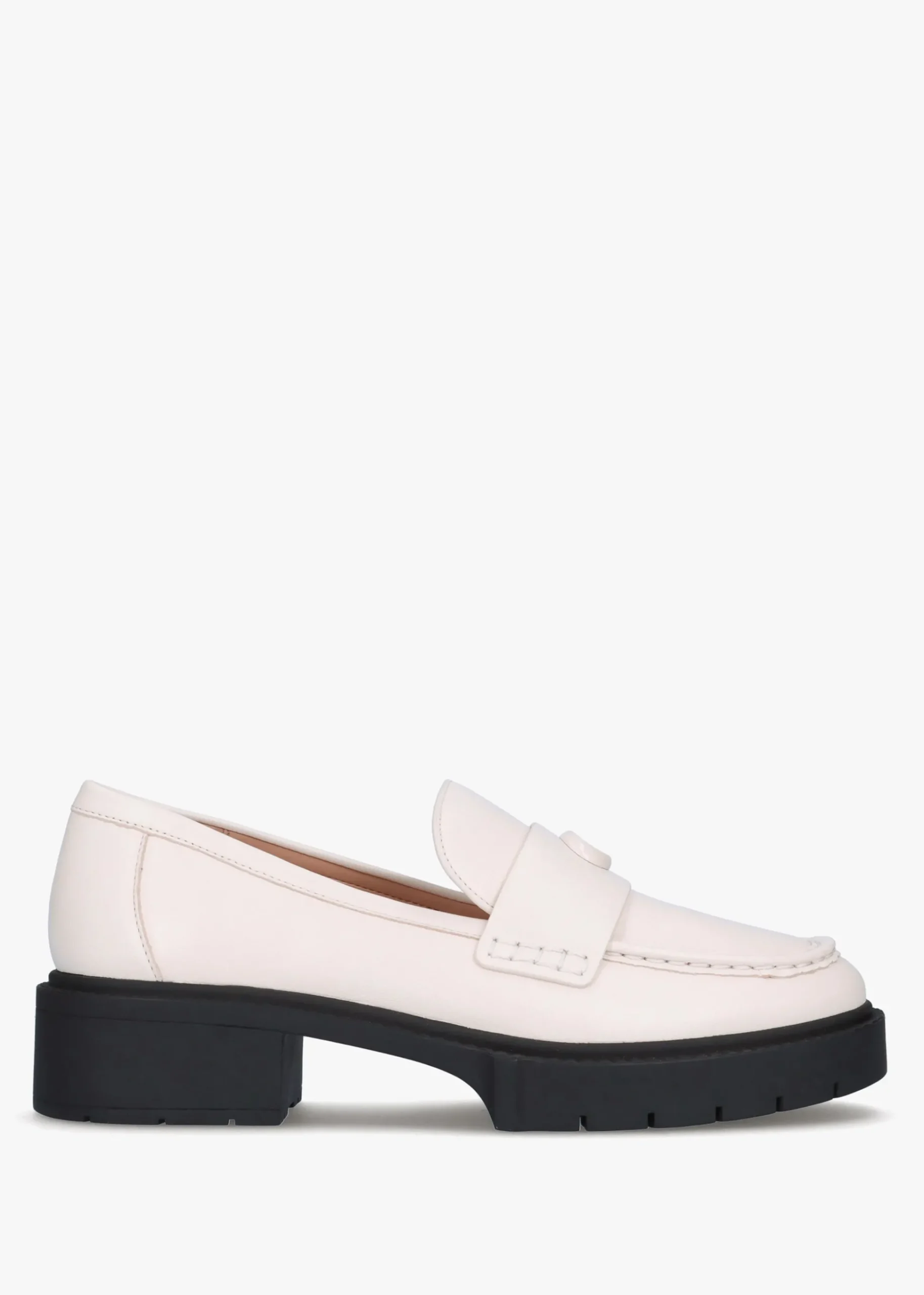 Leah Chalk Leather Chunky Loafers