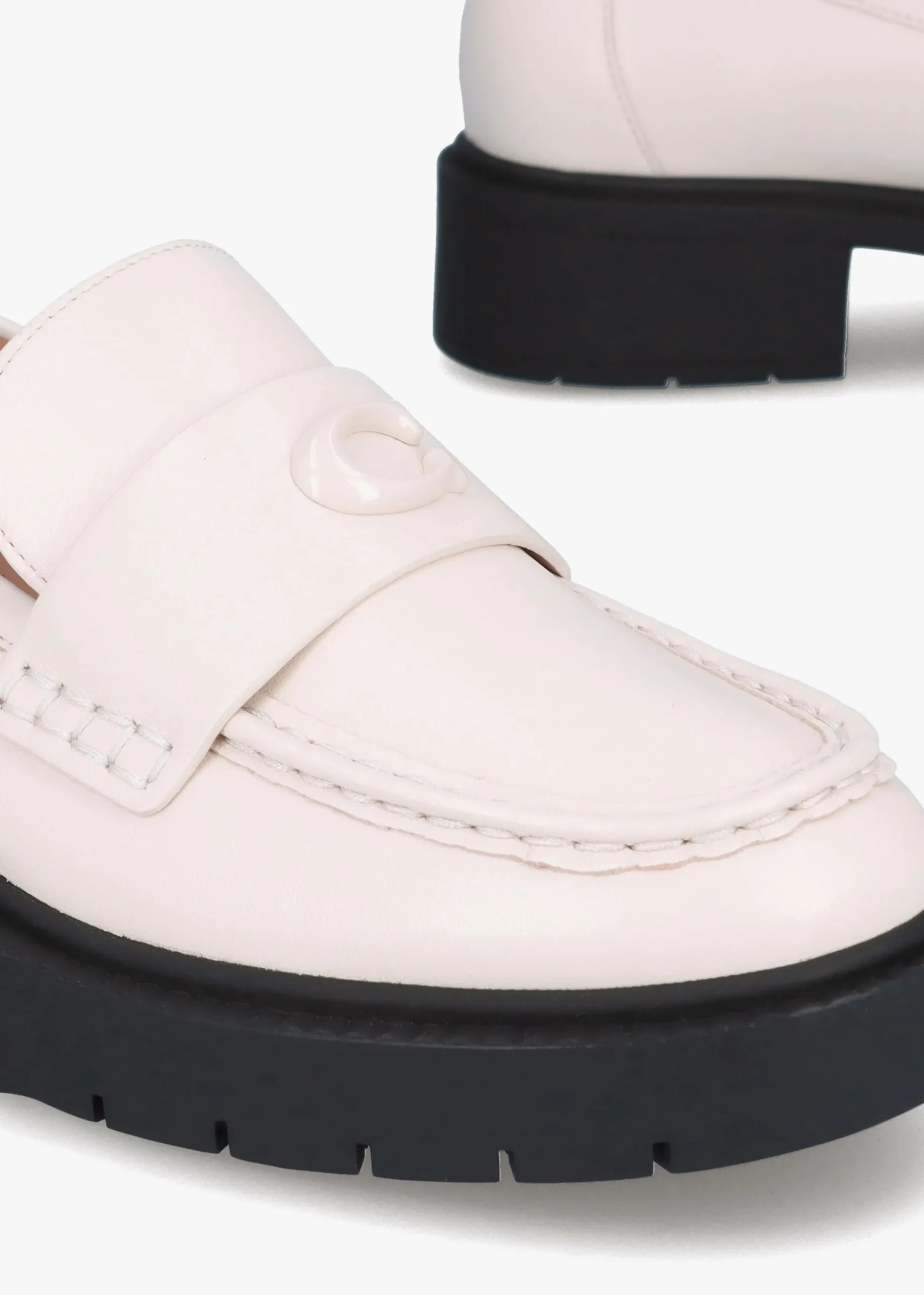 Leah Chalk Leather Chunky Loafers