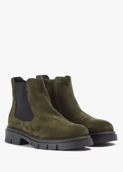 Leah Khaki Suede Chelsea Boots