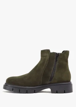 Leah Khaki Suede Chelsea Boots