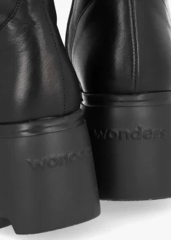 Leeds Black Smooth Leather Wedge Ankle Boots