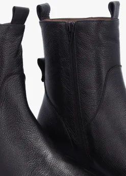 Leeds Black Tumbled Leather Wedge Ankle Boots