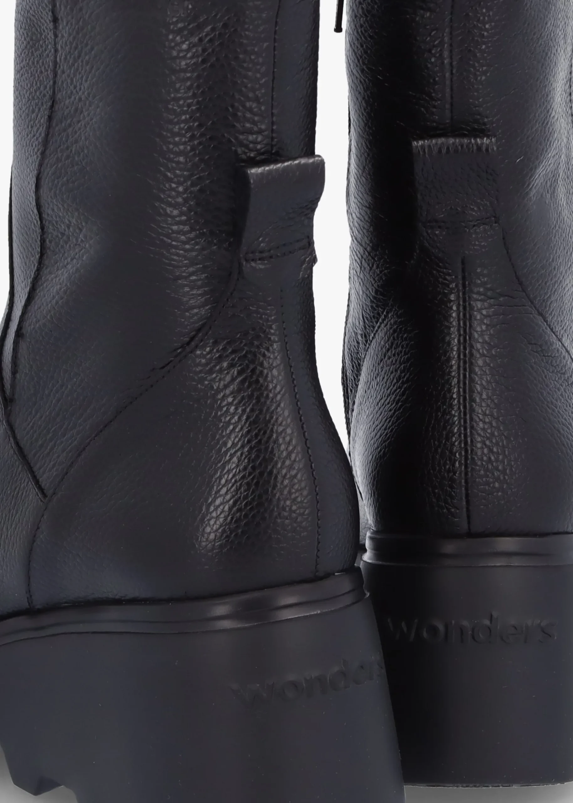 Leeds Black Tumbled Leather Wedge Ankle Boots