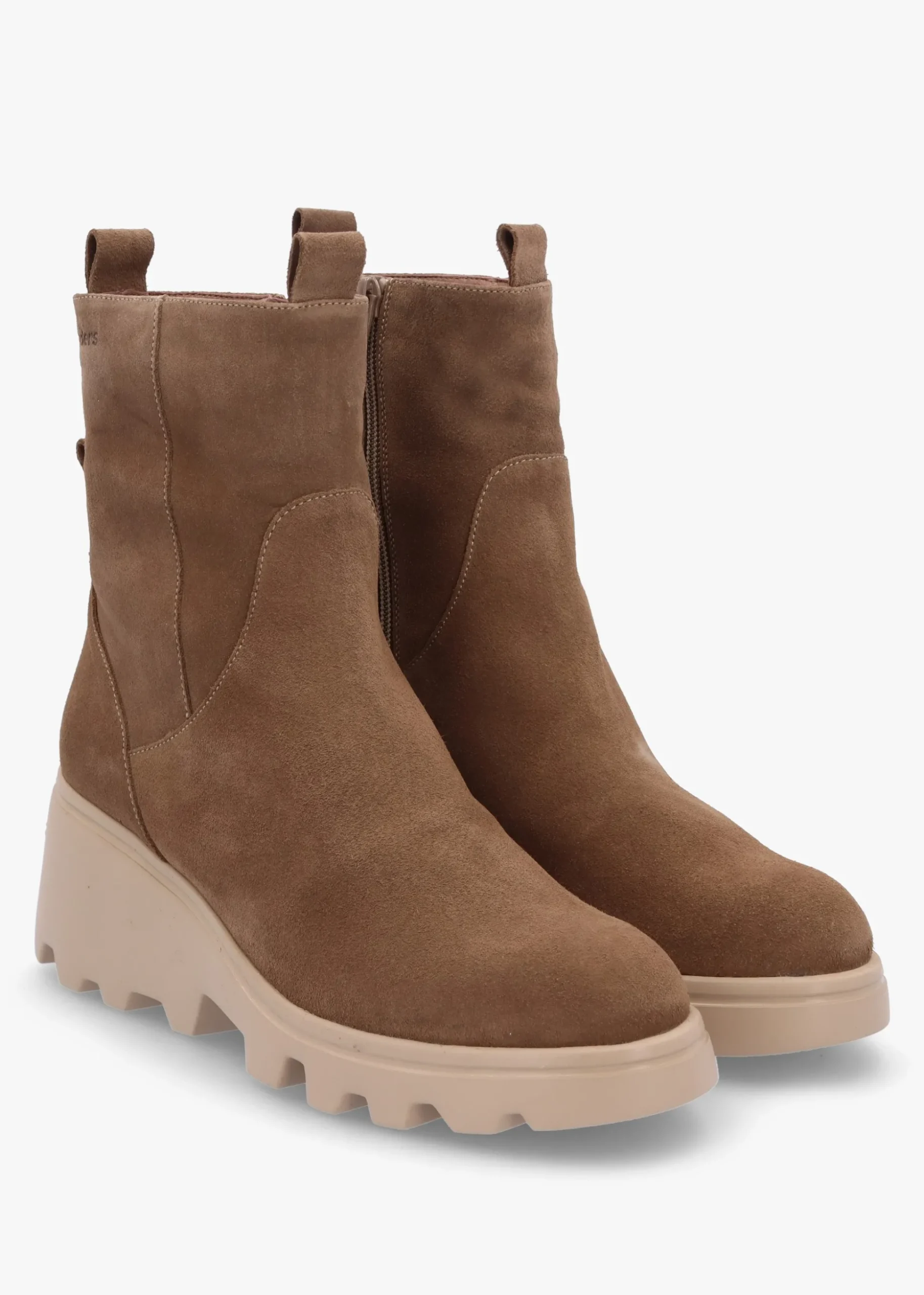 Leeds Taupe Suede Wedge Ankle Boots